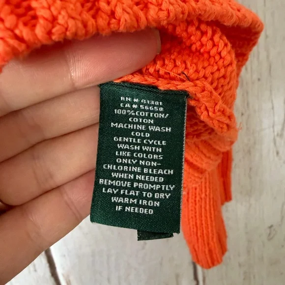 Lauren Ralph Lauren Petite Orange Ribbed Knit Cropped
Button-Front Cardigan SP - Picture 3 of 6